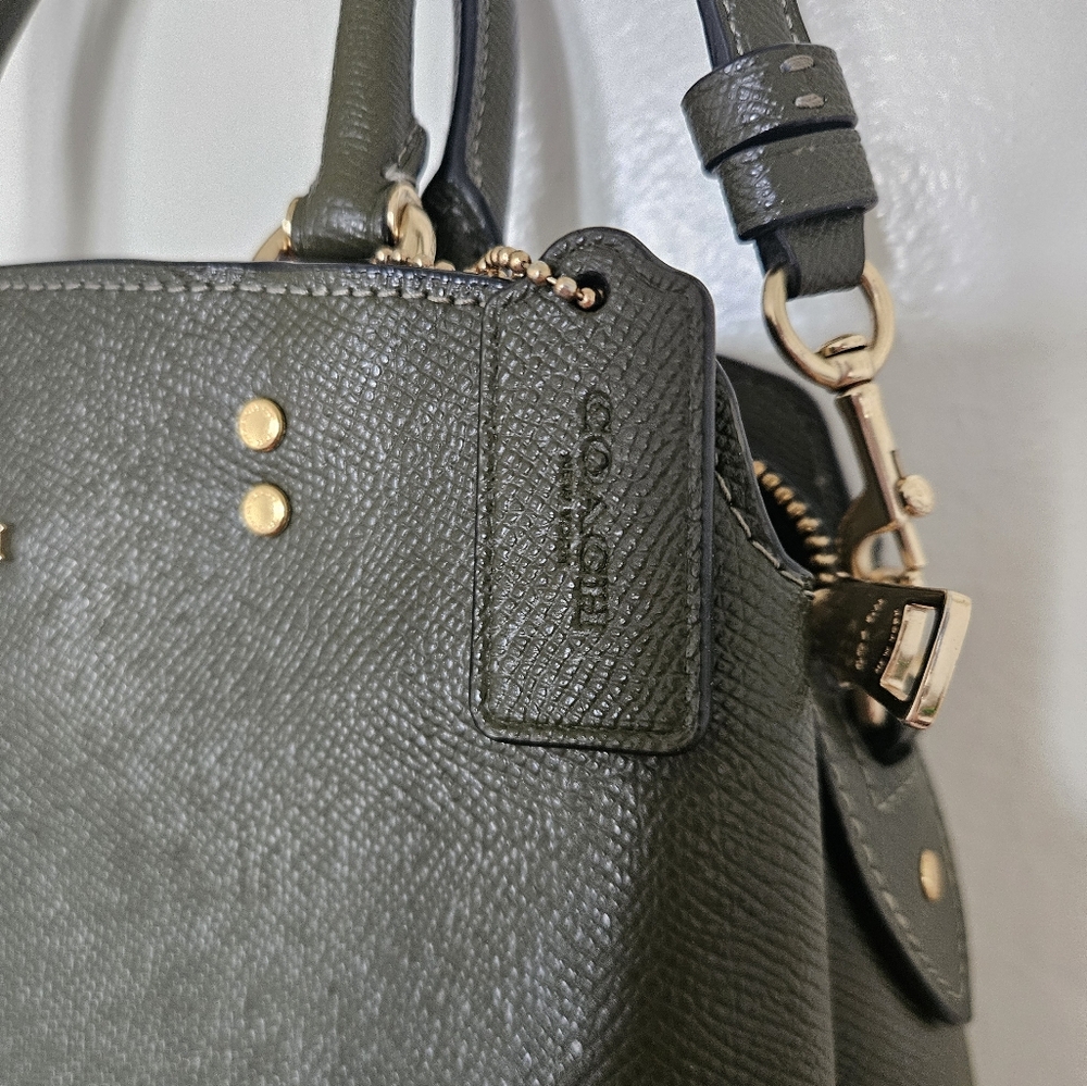Coach Olive Green Leather Handbag - Picture 9 of 11
